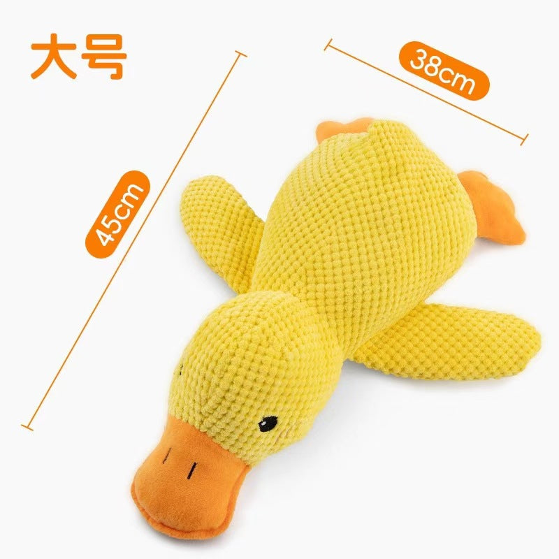 Dog toys bite-resistant molars sound relief toys plush sleeping small yellow duck small and medium-sized dog pet toys